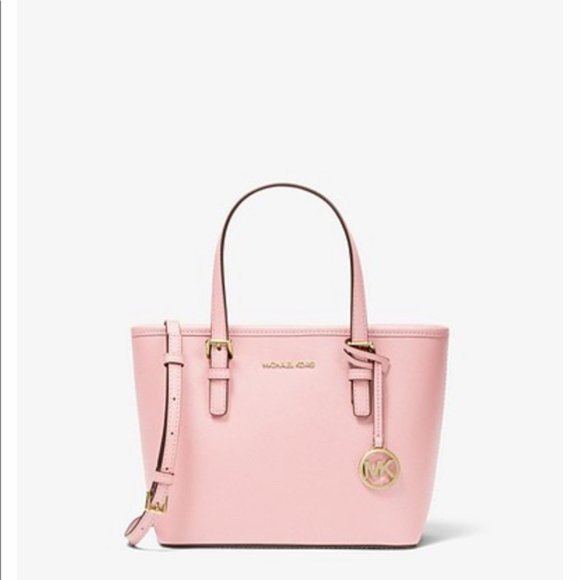 Michael Kors Handbags - Michael Kors Jet Set Travel XS Saffiano Leather Top-Zip Tote Bag Powder Blush